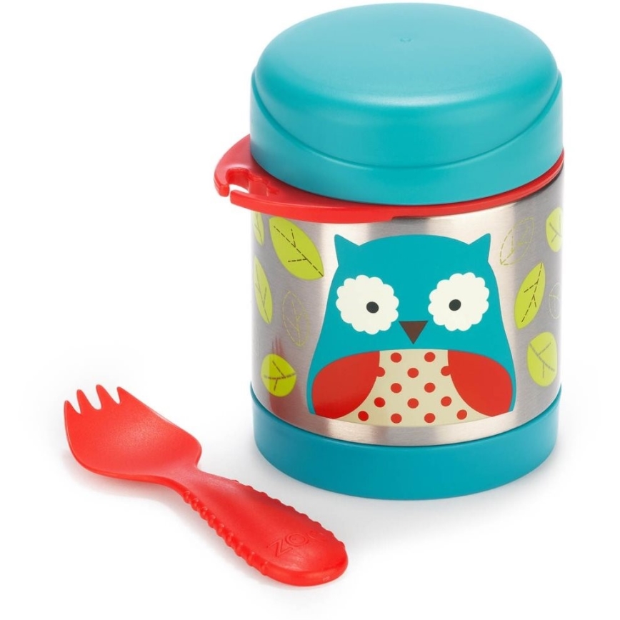 Skip Hop - Thermosbehälter für Essen mit Löffel/Gabel ZOO 325 ml Eule