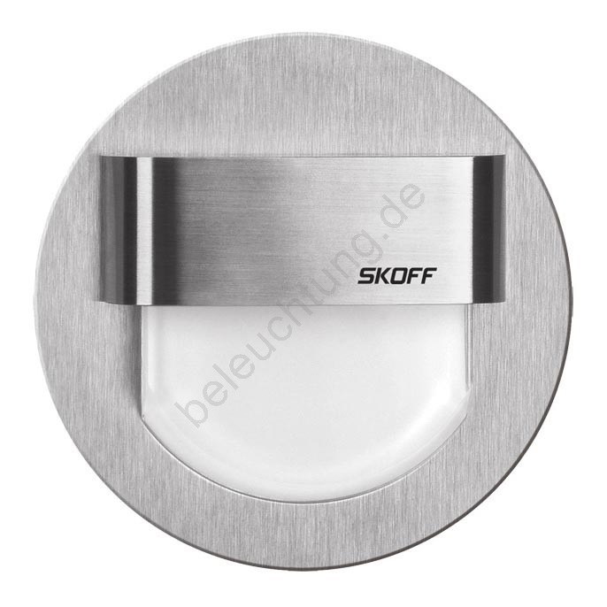 Skoff - LED-Treppenhausbeleuchtung RUEDA 0,8W/10V Aluminium/Weiß