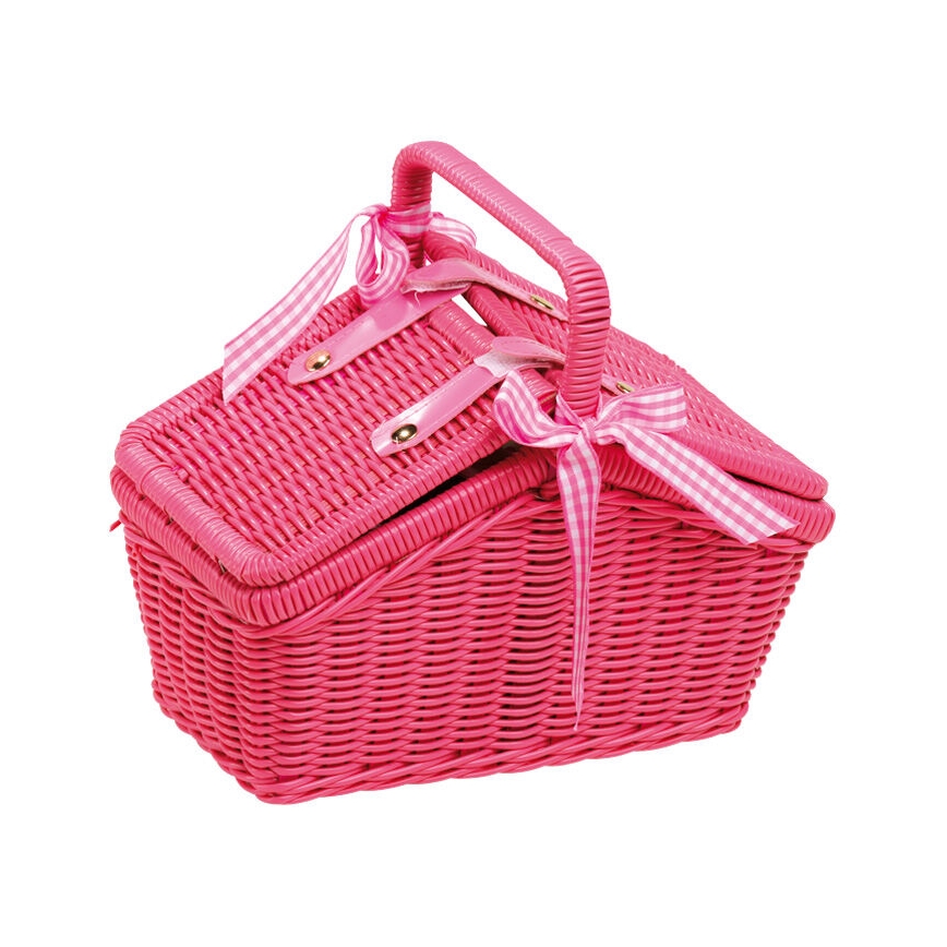 Small Foot - Picknick-Korb mit Geschirr pink