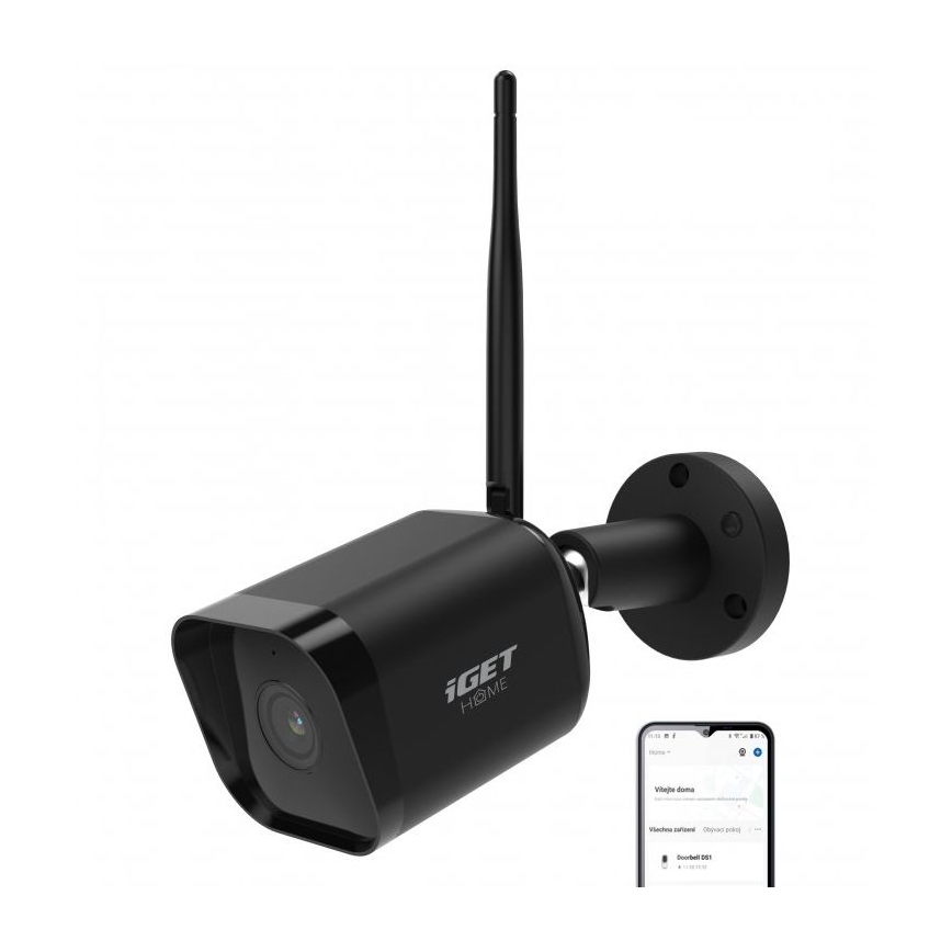 Smart-Außenkamera mit Full HD 1080p-Sensor, 12V, IP65, Wi-Fi, Tuya, schwarz