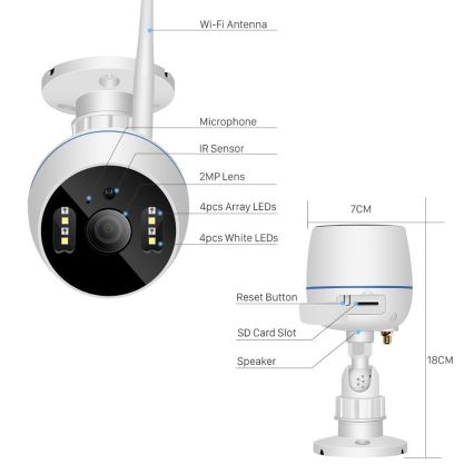 Smart Kamera für den Außenbereich RJ45 Wi-Fi/HD 1080p Tuya