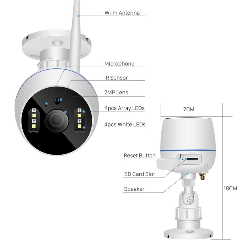 Smart Kamera für den Außenbereich RJ45 Wi-Fi/HD 1080p Tuya