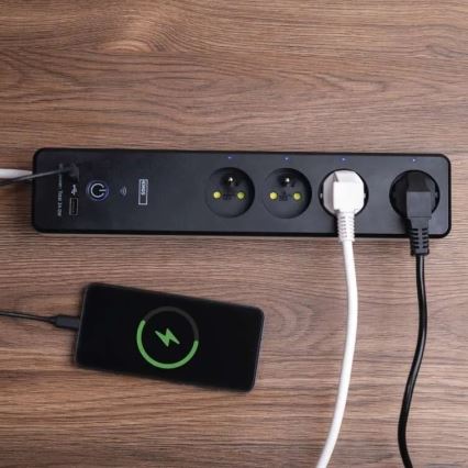 Smart-Verlängerungskabel mit Schalter GoSmart 4Z + 1xUSB-A + 1xUSB-C 2 m Wi-Fi Tuya