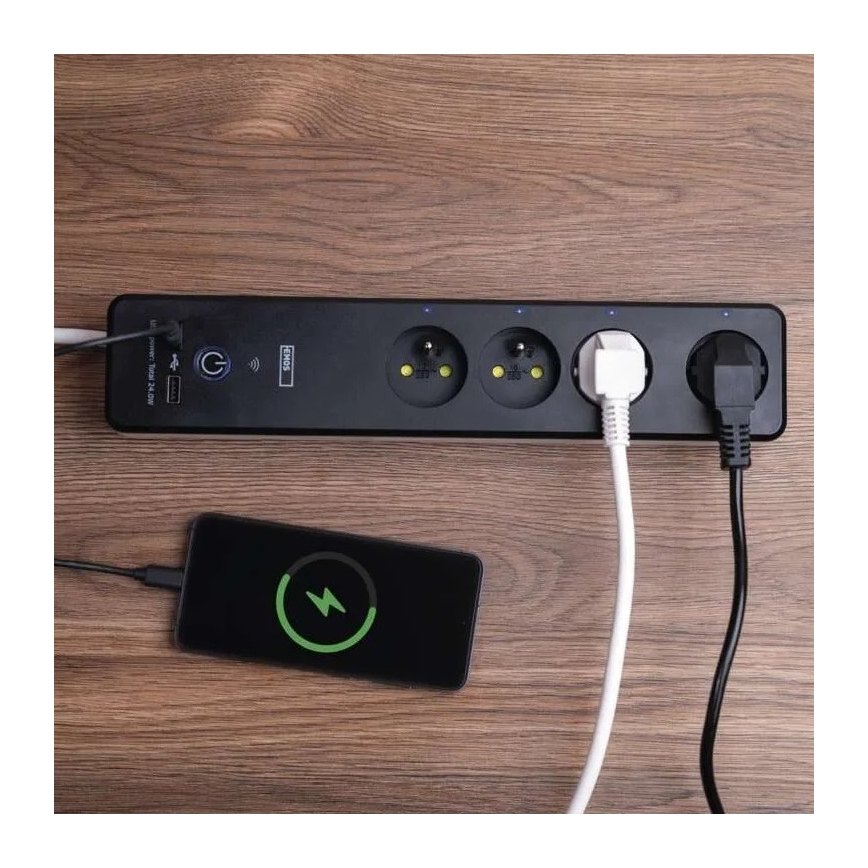 Smart-Verlängerungskabel mit Schalter GoSmart 4Z + 1xUSB-A + 1xUSB-C 2 m Wi-Fi Tuya