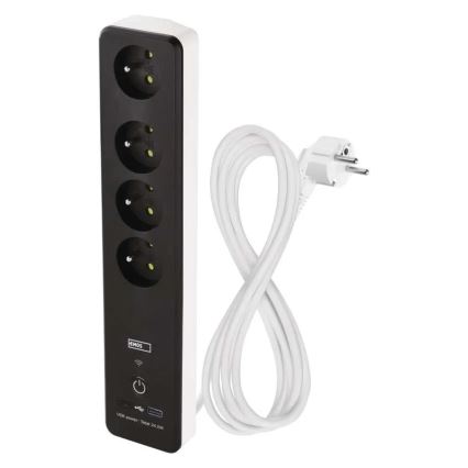 Smart-Verlängerungskabel mit Schalter GoSmart 4Z + 1xUSB-A + 1xUSB-C 2 m Wi-Fi Tuya