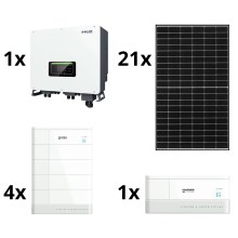 Sol. Kit: 21x Photovoltaik-Solarmodul+4x Batterie +Hybridwechselrichter + Basismodul mit Batteriekontrolleinheit