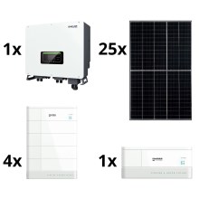 Sol. Kit: 25x Photovoltaik-Solarmodul+4x Batterie+Hybridkonverter + Basismodul mit Batteriekontrolleinheit