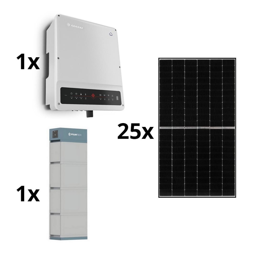 Solar-Kit GOODWE - 10kWp JINKO + 10kW GOODWE Hybrid-Wechselrichter 3p + 14,2 kWh Batterie PYLONTECH H2