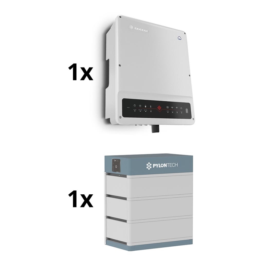 Solar-Kit GOODWE -8kW GOODWE Hybridwechselrichter 3f +10,65kWh Batterie PYLONTECH