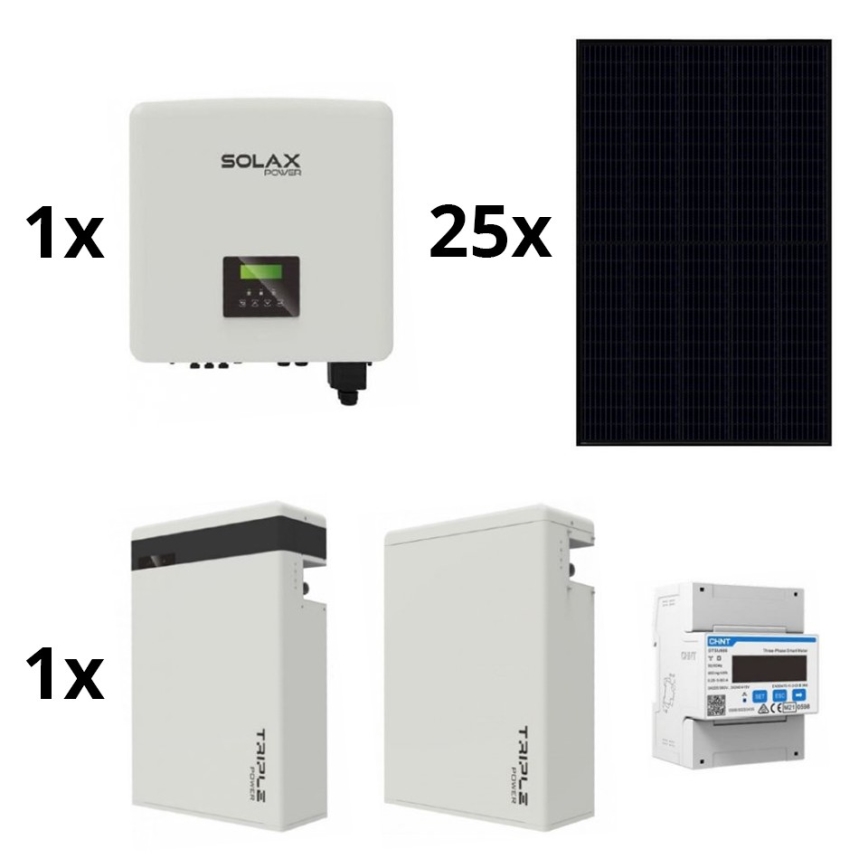 Solar-Kit: SOLAX Power - 10kWp RISEN Full Black + 10kW SOLAX Wechselrichter 3p + 11,6 kWh Batterie V2