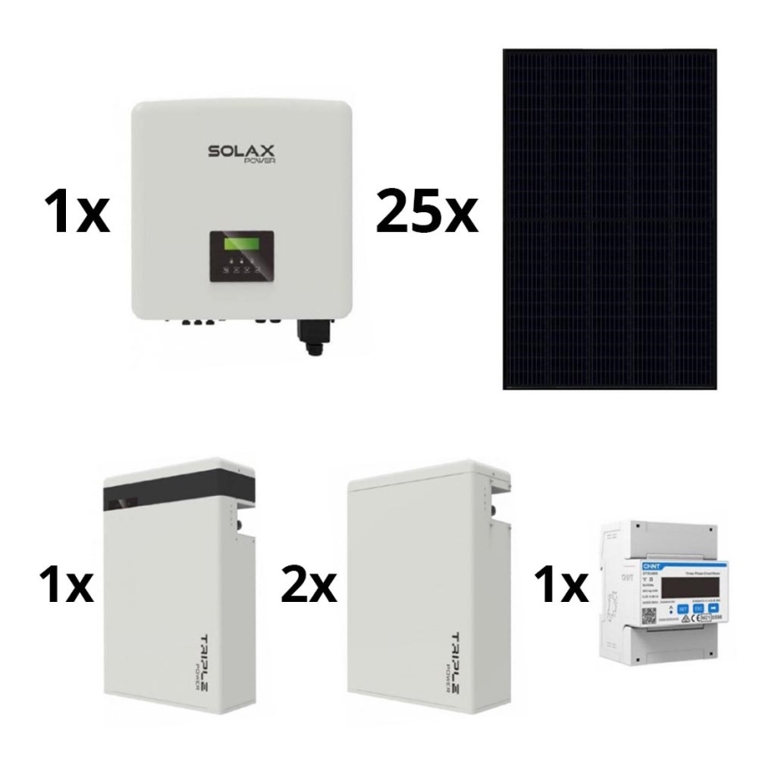 Solar-Kit: SOLAX Power - 10kWp RISEN Full Black + 10kW SOLAX Wechselrichter 3p + 17,4 kWh Batterie V2