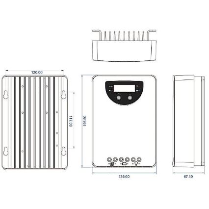 Solar-Laderegler MPPT 12-24V/40A IP32