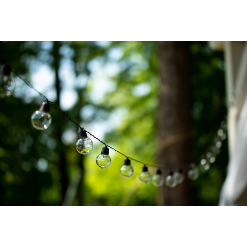 Solar-LED-Dekolichterkette 30 LEDs / 8 Funktionen 500 mAh 10,6 m IP67 warmweiß