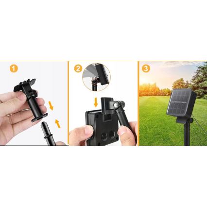 Solar-LED-Dekolichterkette 30 LEDs / 8 Funktionen 500 mAh 10,6 m IP67 warmweiß