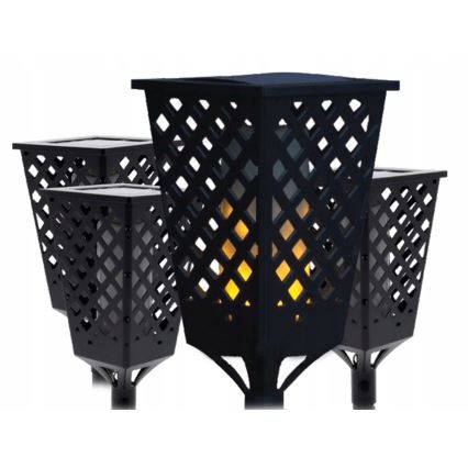 Solar-LED-Leuchte mit Sensor LED/0,6W/5,5V IP65 2000 mAh 107 cm schwarz