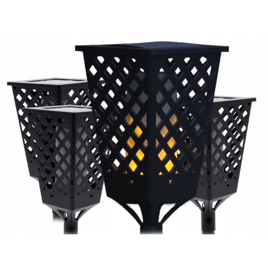 Solar-LED-Leuchte mit Sensor LED/0,6W/5,5V IP65 2000 mAh 107 cm schwarz