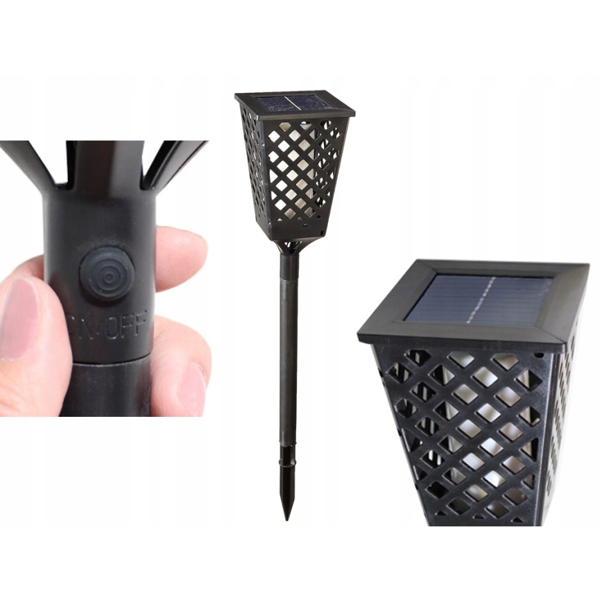 Solar-LED-Leuchte mit Sensor LED/0,6W/5,5V IP65 2000 mAh 107 cm schwarz