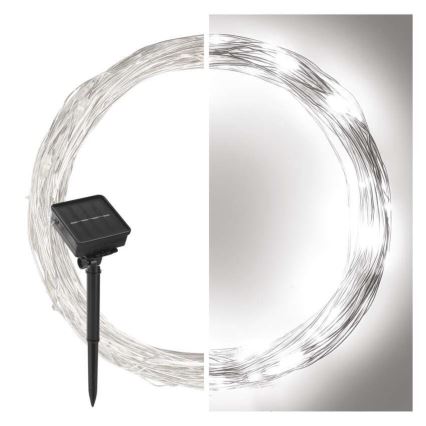 Solar-Lichterkette 120xLED/2,4W/1,2V 12m IP44 600 mAh kaltweiß