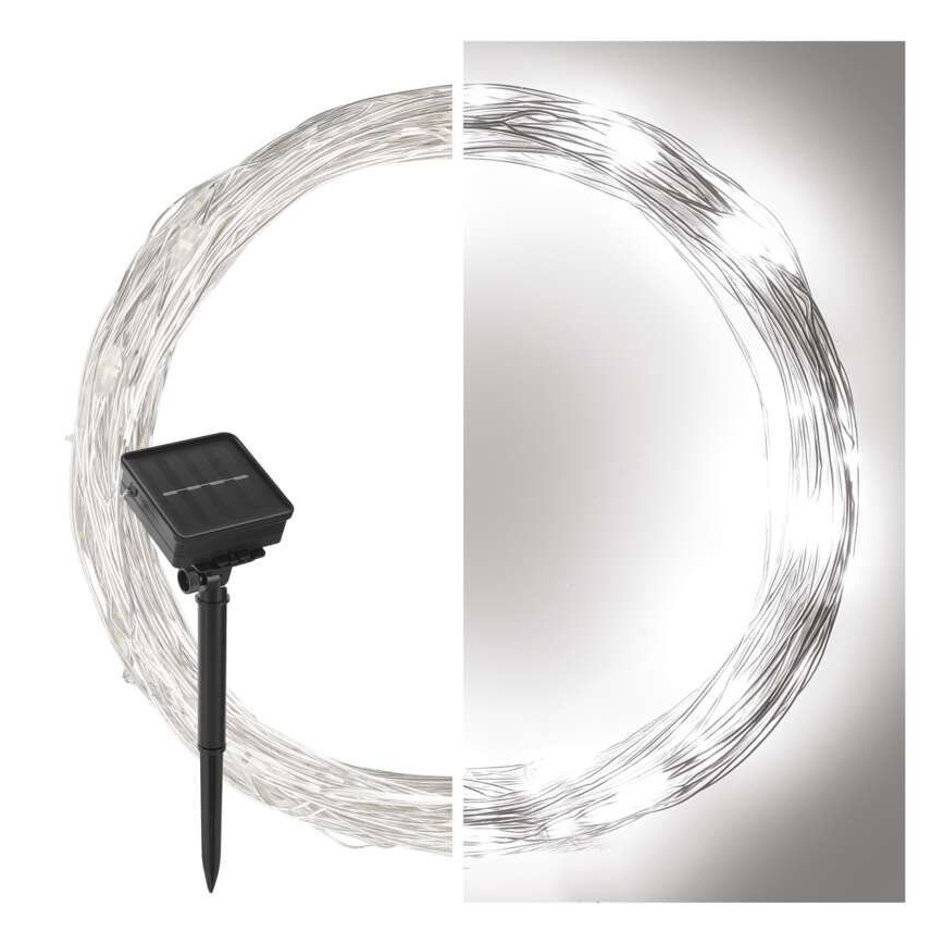 Solar-Lichterkette 120xLED/2,4W/1,2V 12m IP44 600 mAh kaltweiß