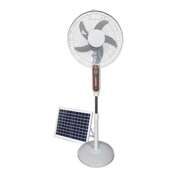 Solarbetriebener Standventilator 15 W/4 V/230 V, 120 cm, weiß