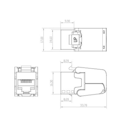 Solarix - Selbstschneidender Keystone CAT5E UTP