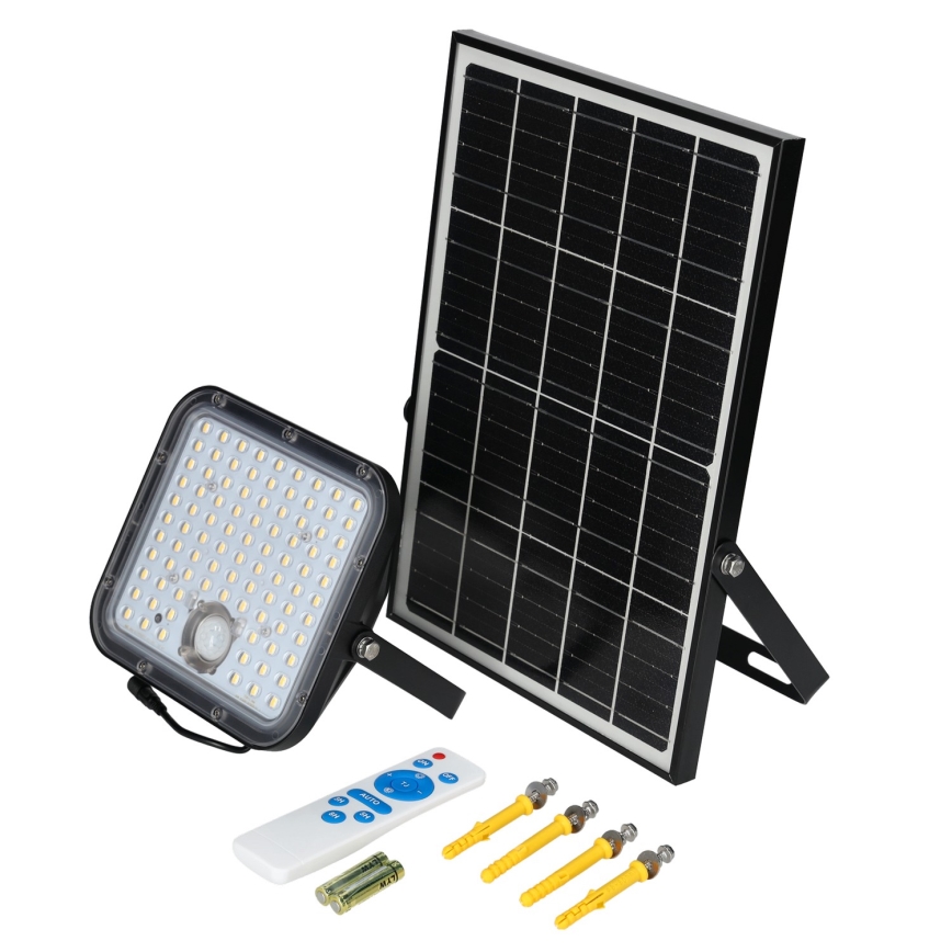 Solarstrahler für den Außenbereich mit Sensor LED/30W/6,4V 4000K IP65 6000 mAh + Fernbedienung
