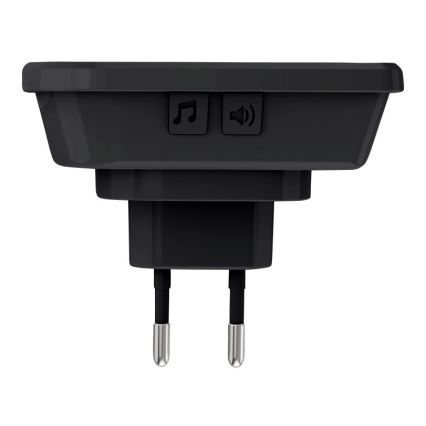 Kabellose Steckdosen-Türklingel 230V/1xCR2032 IP56 schwarz
