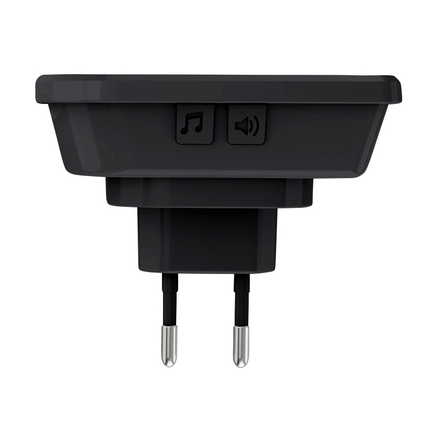 Kabellose Steckdosen-Türklingel 230V/1xCR2032 IP56 schwarz