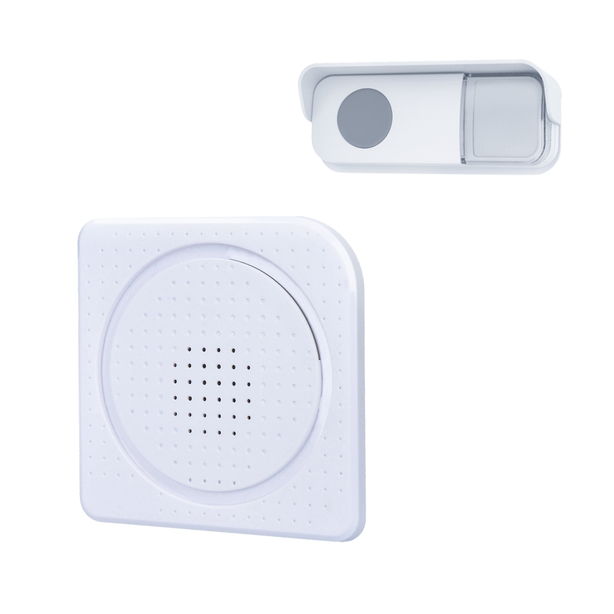 Kabellose batteriebetriebene Türklingel 3V/3xAA IP44 weiß