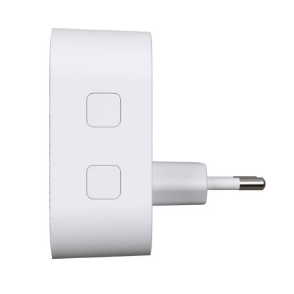 Kabellose Steckdosen-Türklingel 230V + 2x Knopf- IP44 weiß