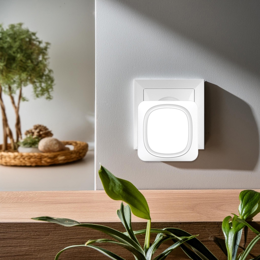 Kabellose Steckdosen-Türklingel mit LED-Beleuchtung 230V IP56 weiß