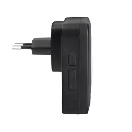 Kabellose Steckdosen-Türklingel mit LED-Beleuchtung 230V IP56 schwarz
