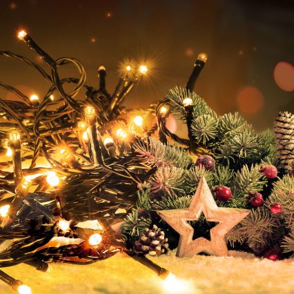 LED Weihnachtskette 300xLED/8 Funktionen 35m IP44 warmweiß