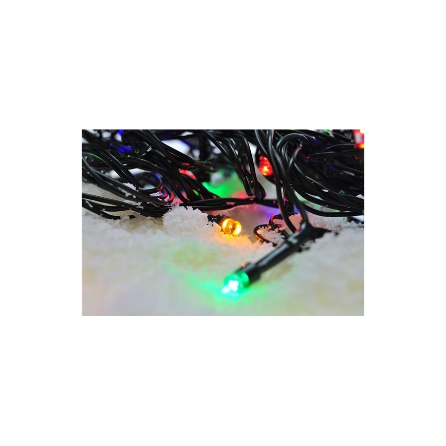 LED-Außenlichterkette 100 LEDs / 8 Funktionen, 13 m, IP44, mehrfarbig