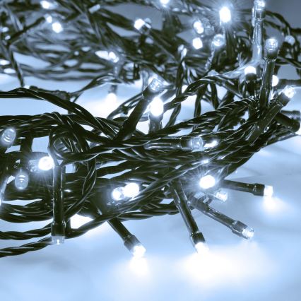 LED-Außen-Lichterkette, 100 LEDs, 8 Funktionen, 13 m, IP44, kaltweiß
