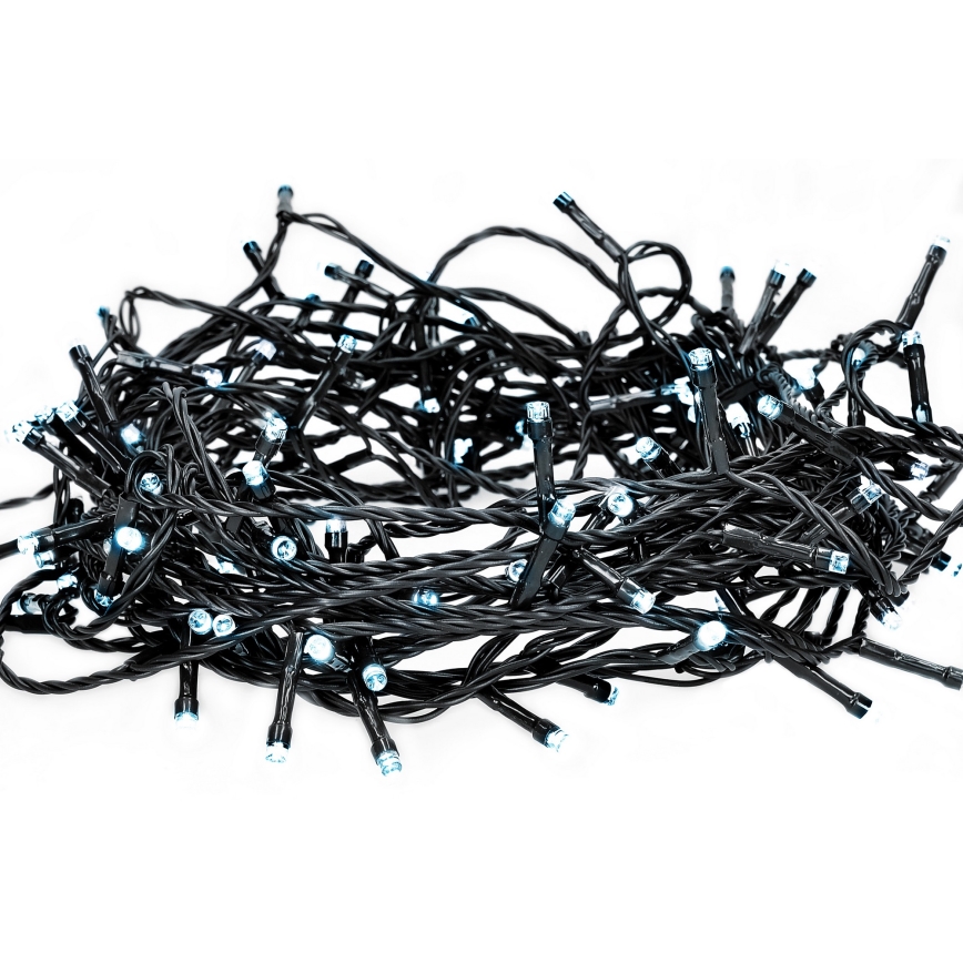 LED-Außen-Lichterkette, 100 LEDs, 8 Funktionen, 13 m, IP44, kaltweiß