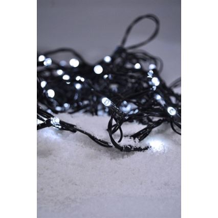 LED-Außen-Lichterkette, 100 LEDs, 8 Funktionen, 13 m, IP44, kaltweiß