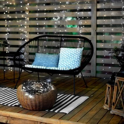 LED-Außen-Lichterkette, 100 LEDs, 8 Funktionen, 13 m, IP44, kaltweiß