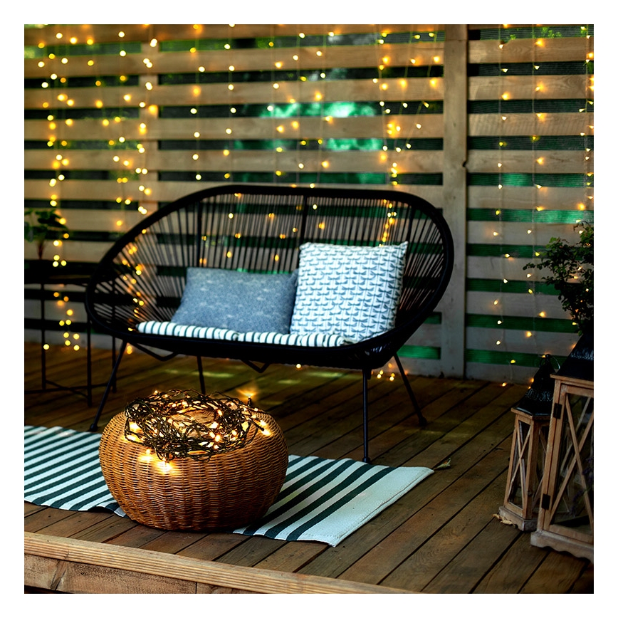 LED-Weihnachtslichterkette für Außenbereiche 200xLED/8 Funktionen IP44 25m warmweiβ