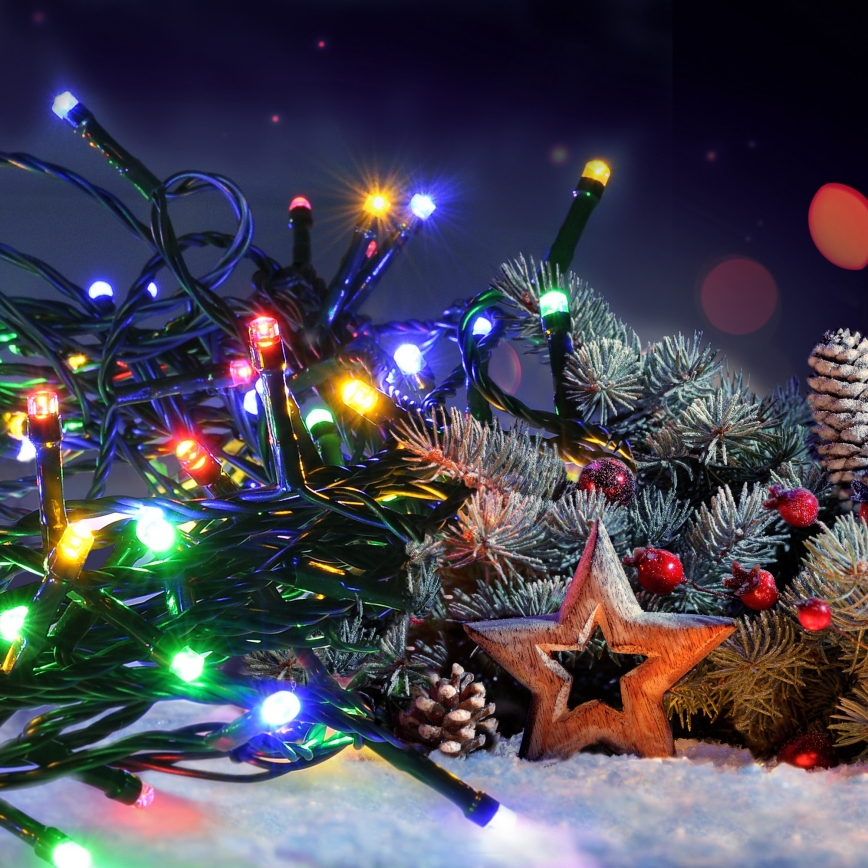 LED Weihnachtskette 50xLED/8 Funktionen 8m IP44 multicolor