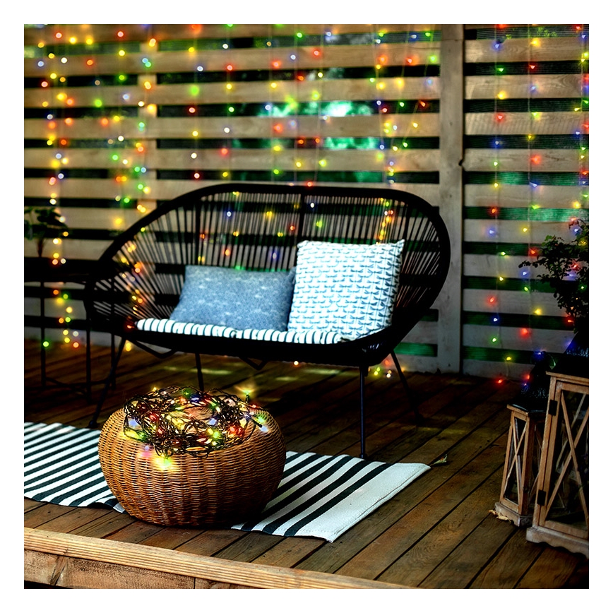 LED Weihnachtskette 50xLED/8 Funktionen 8m IP44 multicolor