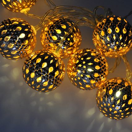 LED Weihnachtskette 10xLED/2xAA 1m