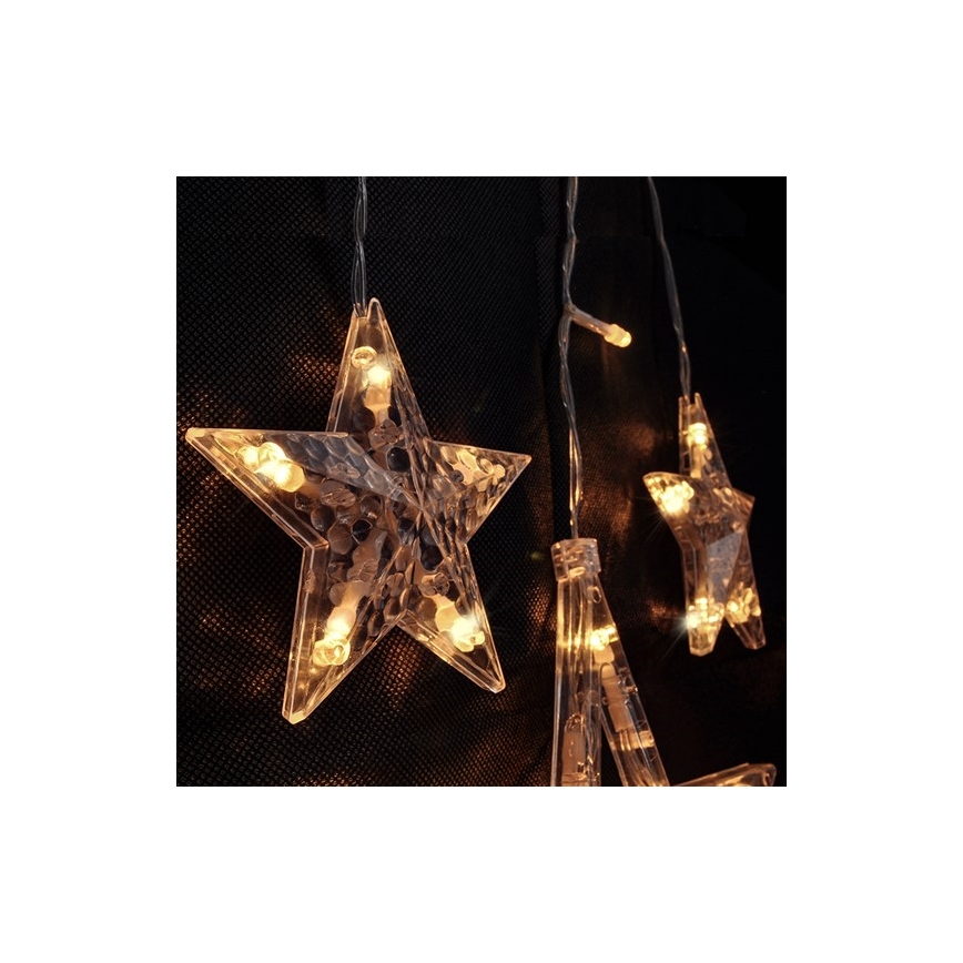 LED Weihnachtskette Sternen 77xLED/3xAA