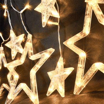 LED Weihnachtskette Sternen 77xLED/3xAA