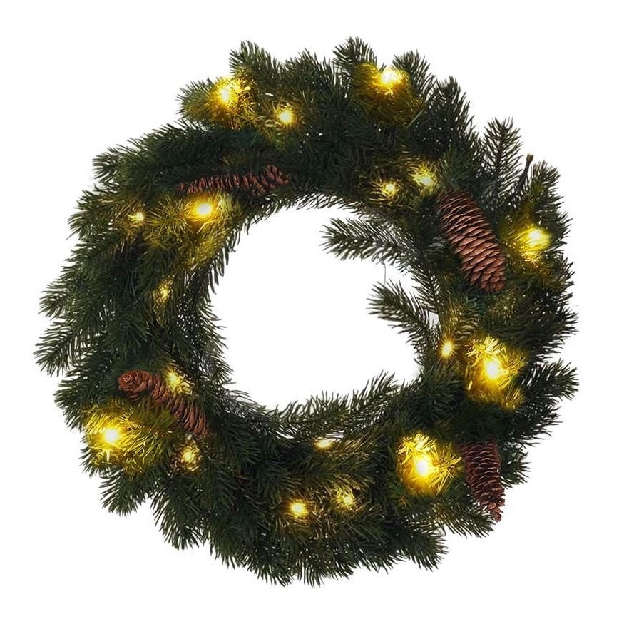 LED Außen-Weihnachtskranz 15xLED/3xAA IP44