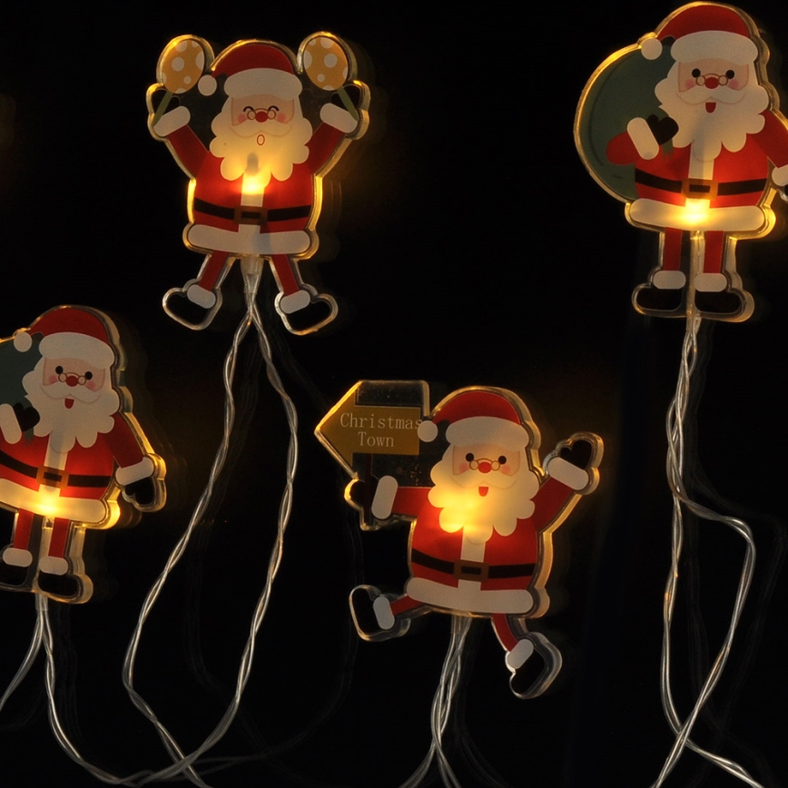 LED-Lichterkette mit Saugnäpfen 6xLED/2xAA 1,2m warmweiß Santa