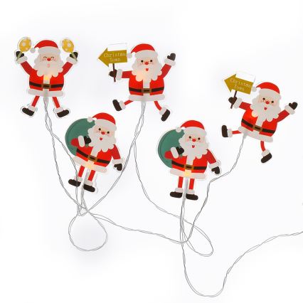 LED Weihnachtslichterkette mit Saugnäpfen 6xLED/2xAA 1,2m warmweiß santa
