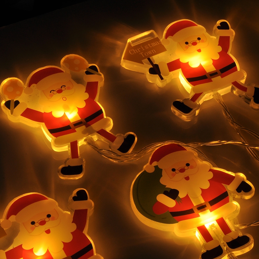 LED Weihnachtslichterkette mit Saugnäpfen 6xLED/2xAA 1,2m warmweiß santa