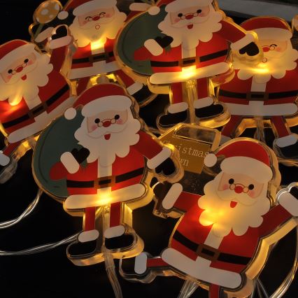 LED Weihnachtslichterkette mit Saugnäpfen 6xLED/2xAA 1,2m warmweiß santa