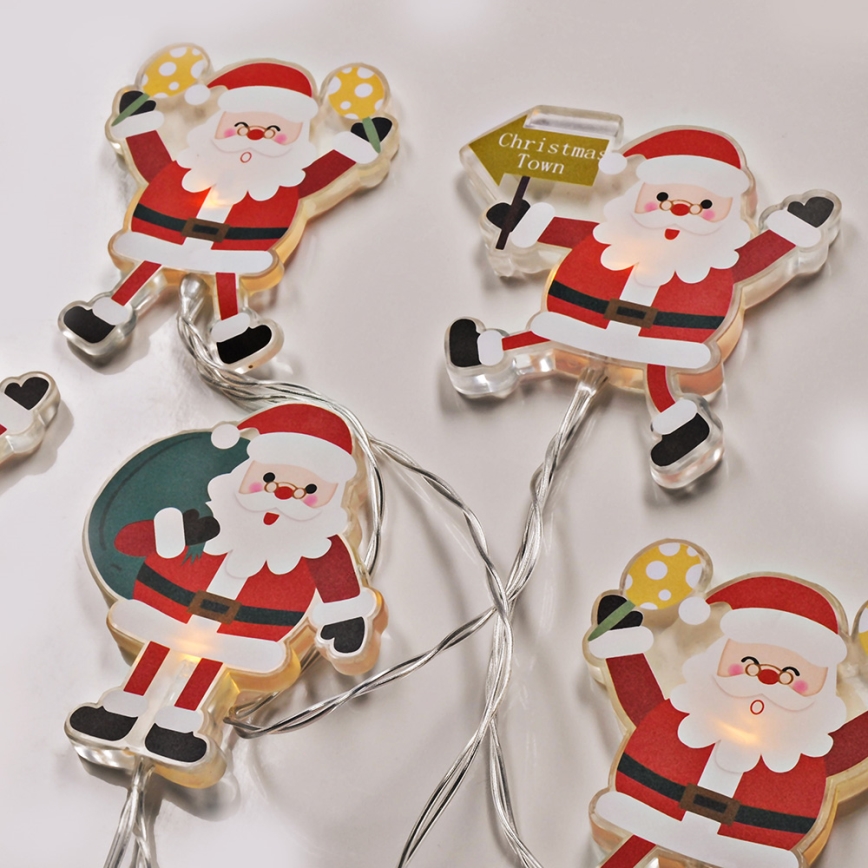 LED Weihnachtslichterkette mit Saugnäpfen 6xLED/2xAA 1,2m warmweiß santa